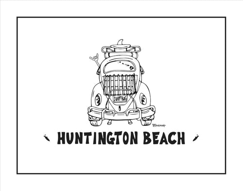 HUNTINGTON BEACH ~ CATCH A LINE ~ SURF BUG TAIL ~ 16x20