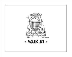 WAIKIKI ~ SURF BUG TAIL ~ CATCH A LINE ~ 16x20
