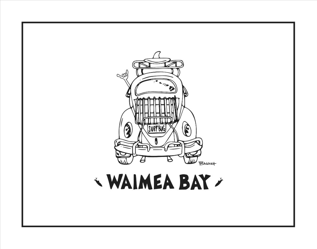WAIMEA BAY ~ CATCH A LINE ~ SURF BUG ~ 16x20