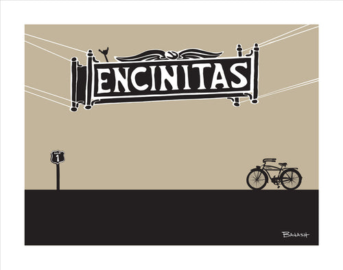 ENCINITAS ~ TOWN SIGN ~ AUTOCYCLE ~ 16x20