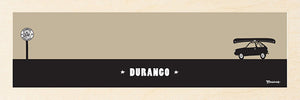 DURANGO ~ CATCH A RIVER ~ SUBARU CANOE ~ BLACK FRAMED PRINT ~ 8x24