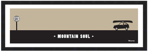 DURANGO ~ MOUNTAIN SOUL ~ SUBARU CANOE ~ BLACK FRAMED PRINT ~ 8x24