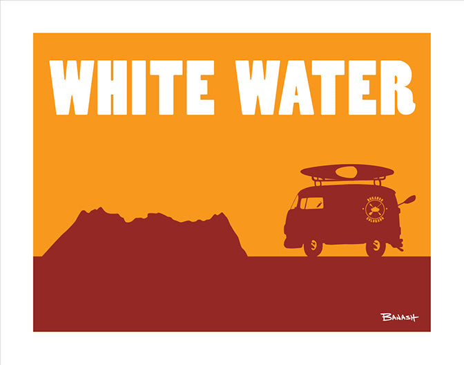 WHITE WATER ~ KAYAK BUS ~ LA PLATAS ~ CATCH A RIVER ~ 16x20