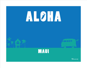 ALOHA ~ MAUI ~ SURF HUT ~ 16x20