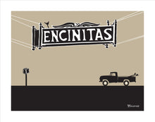 Load image into Gallery viewer, ENCINITAS ~ TOWN SIGN ~ SURF 1965 FORD PICKUP ~ 16x20