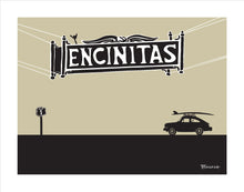 Load image into Gallery viewer, ENCINITAS ~ TOWN SIGN ~ SURF VW FASTBACK ~ 16x20