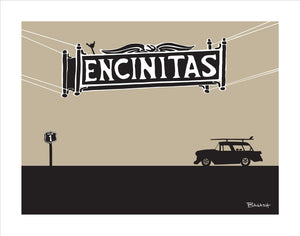 ENCINITAS ~ TOWN SIGN ~ SURF NOMAD ~ 16x20