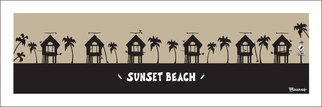 SUNSET BEACH ~ SURF HUTS ~ 8x24