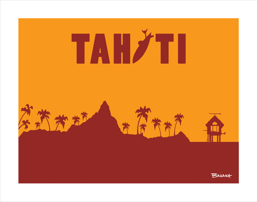 TAHITI ~ SURF HUT ~ 16x20