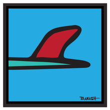 Load image into Gallery viewer, CATCH A TAIL ~ RED FIN ~ SEAFOAM ~ FLOATED FRAME ~ CANVAS ~ 12x12