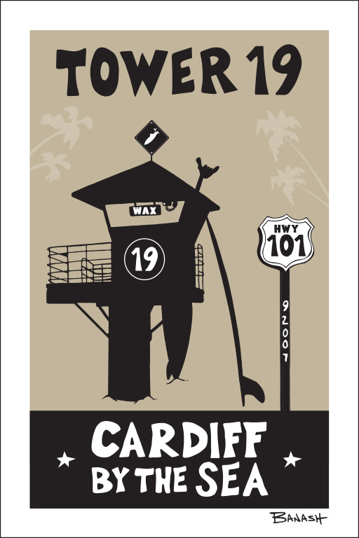 TOWER 19 ~ CARDIFF BY THE SEA ~ 12x18