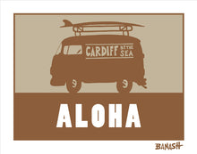 Load image into Gallery viewer, CARDIFF BY THE SEA ~ SURF BUS ~ ALOHA ~ CATCH SAND ~ 16x20