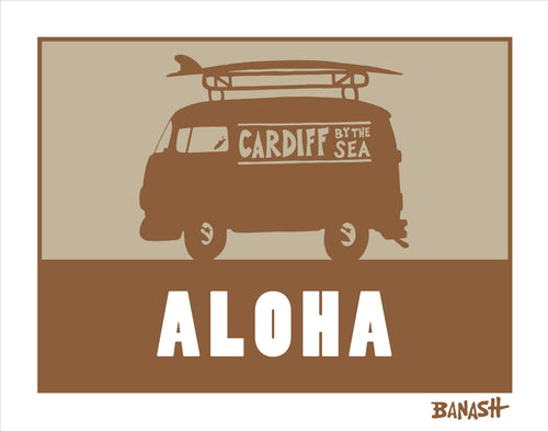 CARDIFF BY THE SEA ~ SURF BUS ~ ALOHA ~ CATCH SAND ~ 16x20