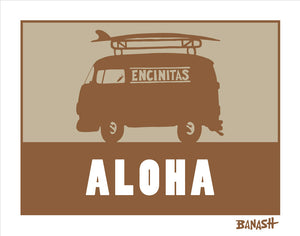 ALOHA ~ CATCH SAND ~ SURF BUS ~ ENCINITAS ~ 16x20