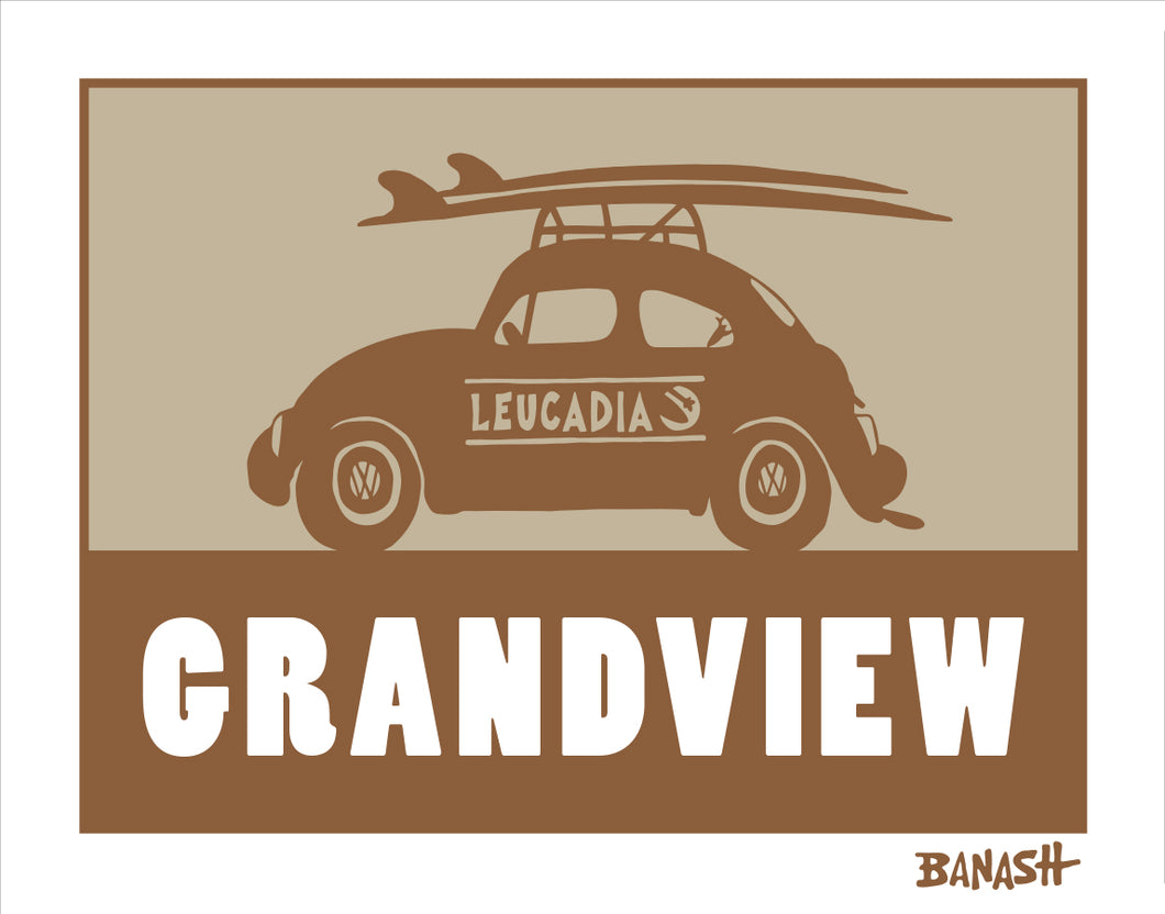 GRANDVIEW ~ CATCH SAND ~ SURF BUG ~ LEUCADIA ~ 16x20