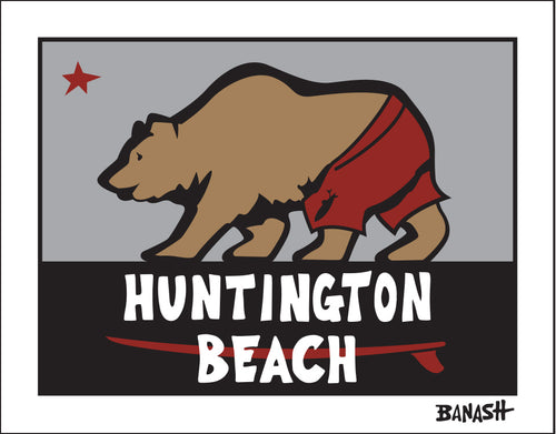 HUNTINGTON BEACH ~ SURF BEAR ~ 16x20