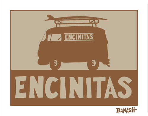 ENCINITAS ~ CATCH SAND ~ SURF BUS ~ 16x20