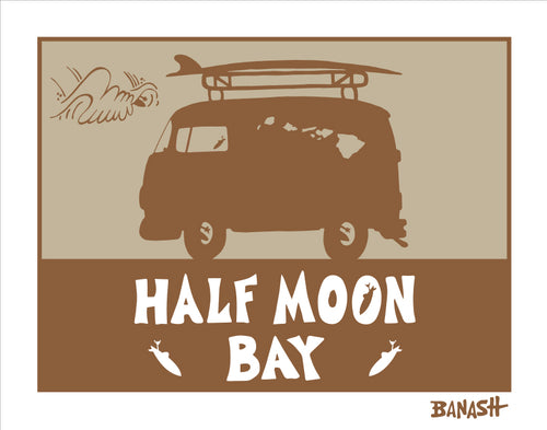 HALF MOON BAY ~ SURF BUS ~ 16x20