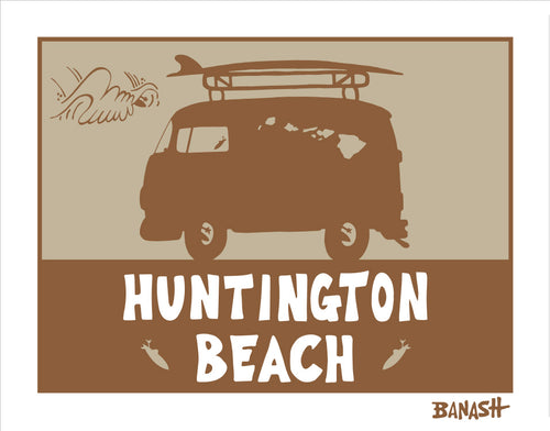 HUNTINGTON BEACH ~ CATCH SAND ~ SURF BUS ~ 16x20