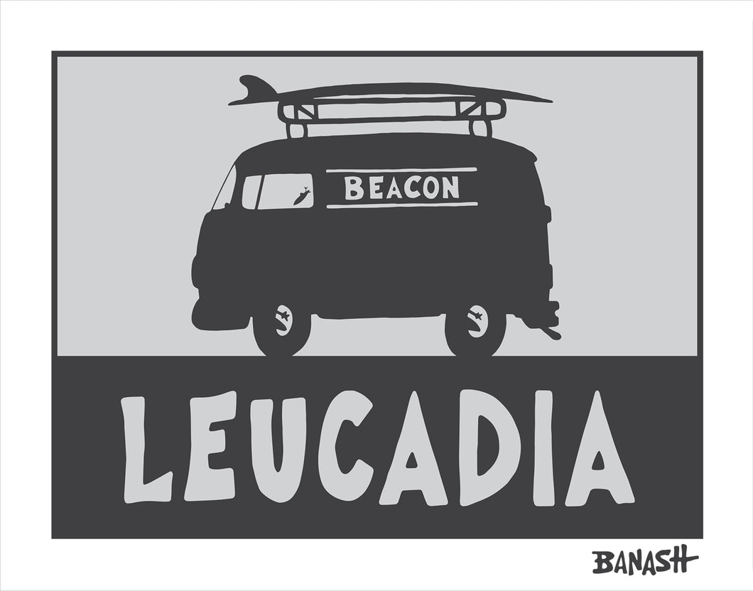 LEUCADIA ~ CATCH SAND ~ SURF BUS ~ BEACON ~ 16x20