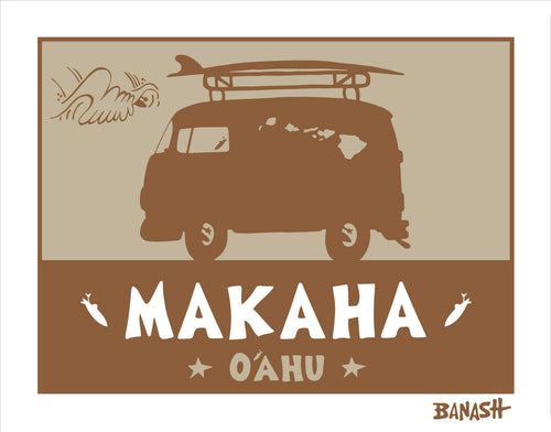 MAKAHA ~ SURF BUS ~ CATCH SAND ~ 16x20