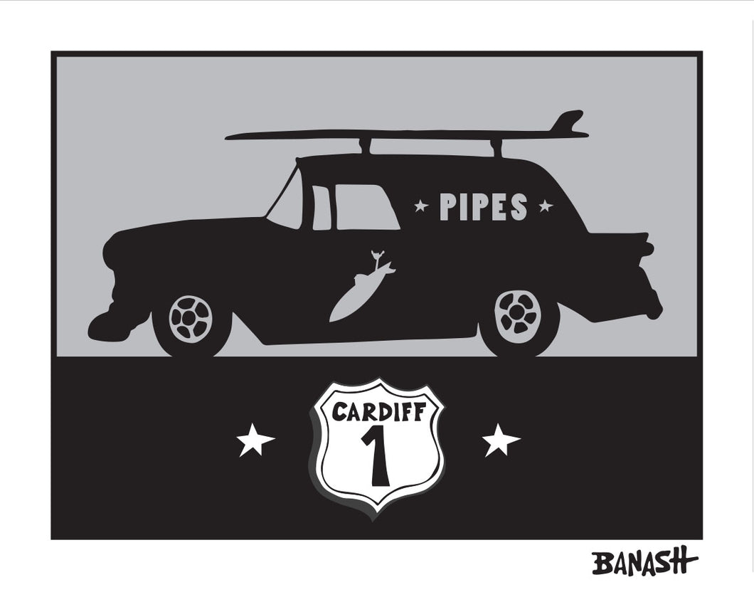 CARDIFF BY THE SEA ~ SURF NOMAD ~ PIPES ~ 16x20