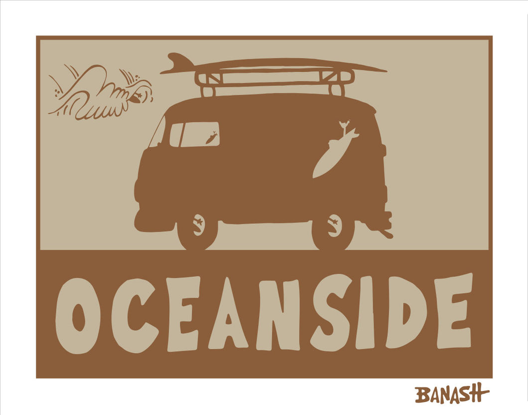 OCEANSIDE ~ CATCH SAND ~ SURF BUS ~ 16x20