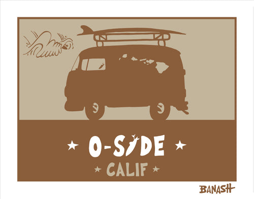 O-SIDE ~ CALIF ~ CATCH SAND ~ SURF BUS ~ 16x20