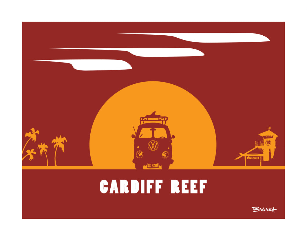 CARDIFF REEF ~ SURF BUS GRILL ~ SUNDOWN ~ 16x20