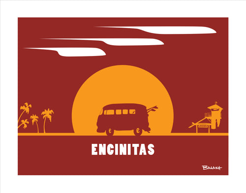 ENCINITAS ~ CATCH SUNDOWN ~ SURF BUS ~ 16x20