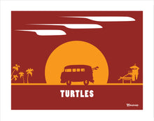 Load image into Gallery viewer, CARDIFF BY THE SEA ~ TURTLES ~ SURF BUS ~ SUNDOWN ~ 16x20