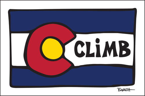 CLIMB ~ COLORADO FLAG ~ LOOSE ~ 12x18