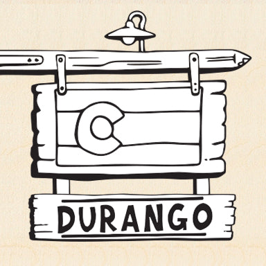 DURANGO ~ COLORADO FLAG ~ TOWN SIGN ~ 6x6