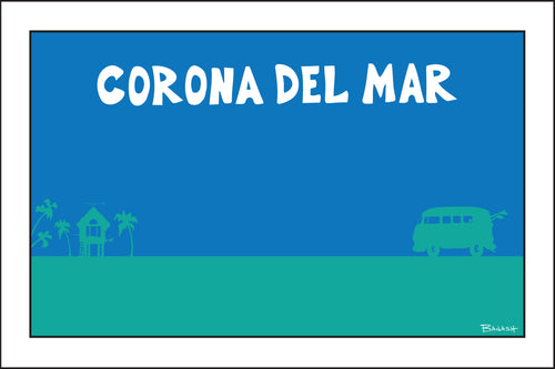 CORONA DEL MAR ~ SURF HUT BUS ~ 12x18