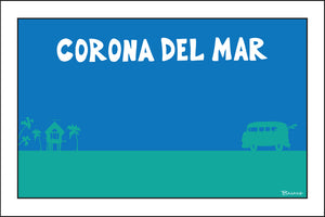 CORONA DEL MAR ~ SURF HUT BUS ~ 12x18
