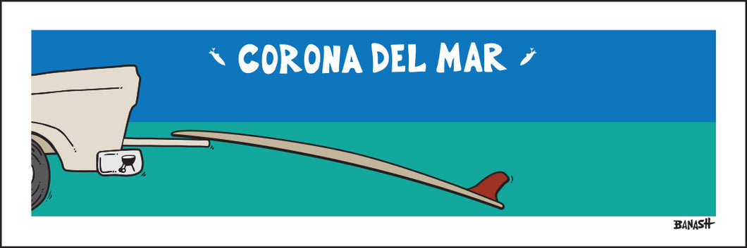 CORONA DEL MAR ~ TAILGATE SURFBOARD ~ 8x24