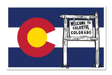 Load image into Gallery viewer, WELCOME TO COLORADO  ~ STICKERS (15) ~ 4x3