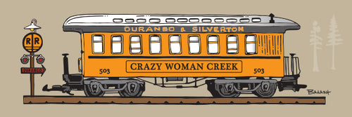CRAZY WOMAN CREEK ~ COACH ~ D&SNG RR ~ 8x24