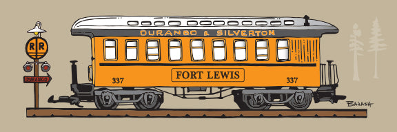 FORT LEWIS ~ COACH ~ D&SNG RR ~ 8x24