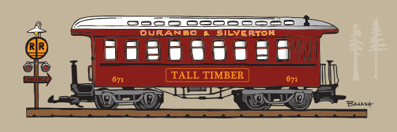 TALL TIMBER ~ COACH ~ D&SNG RR ~ 8x24