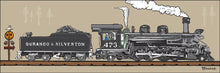 Load image into Gallery viewer, D&amp;SNG RR ~ LOCOMOTIVE 473 &amp; TENDER ~ 8x24