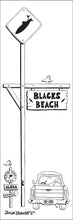 Load image into Gallery viewer, BLACKS BEACH ~ TOWN SIGN ~ SURF XING ~ 8x24