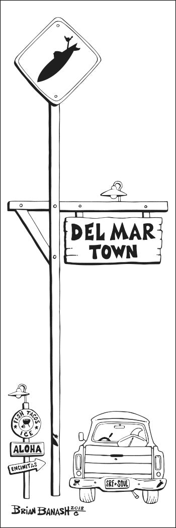 DEL MAR TOWN ~ SURF XING ~ 8x24