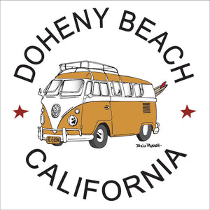 DOHENY BEACH ~ CALIF STYLE VW BUS ~ 12x12