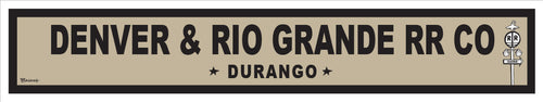DURANGO ~ DENVER & RIO GRANDE RR CO ~ OLD WEST ~ RR XING ~ 9x48