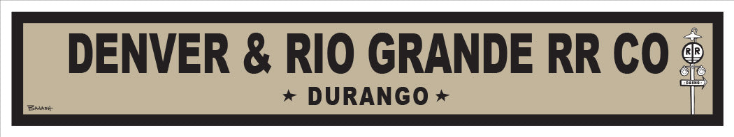 DURANGO ~ DENVER & RIO GRANDE RR CO ~ OLD WEST ~ RR XING ~ 9x48