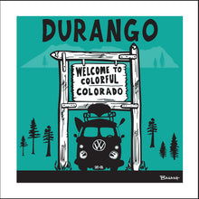 Load image into Gallery viewer, DURANGO ~ WELCOME TO COLORADO SIGN ~ BUS GRILL ~ SEAFOAM ~ 12x12