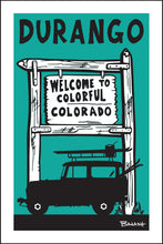 Load image into Gallery viewer, DURANGO ~ WELCOME SIGN ~ SKI LAND CRUISER II ~ 12x18