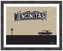 Load image into Gallery viewer, ENCINITAS ~ TOWN SIGN ~ SURF 1961 THUNDERBIRD ~ 16x20