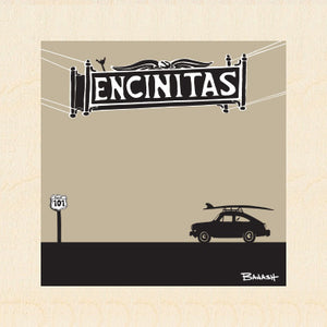 ENCINITAS ~ DOWNTOWN SIGN ~ SURF PORSCHE ~ 6x6
